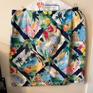 Talbots Multicolor Tropical Print Pencil Skirt